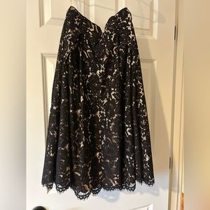 Eliza J black lace skirt with nude lining